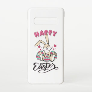 Coque Samsung Galaxy S10 Joyeux Pâques du charmant lapin de Pâques