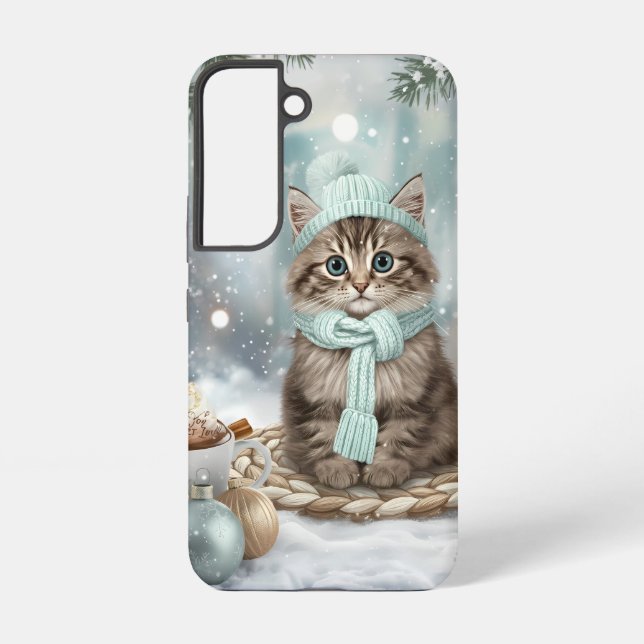 Coque Samsung Galaxy Kawaii Winter Cat Phone Case | Samsung Version  (Verso)