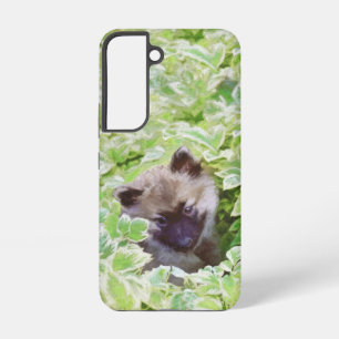 Coque Samsung Galaxy Keeshond Puppy in the Garden Peinture Art original
