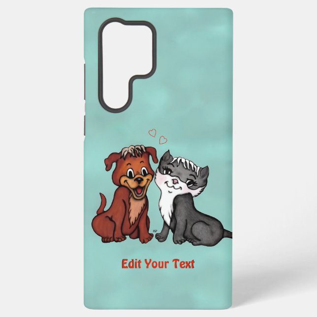 Coque Samsung Galaxy Kitty et Puppy, Modifier votre texte (Verso)