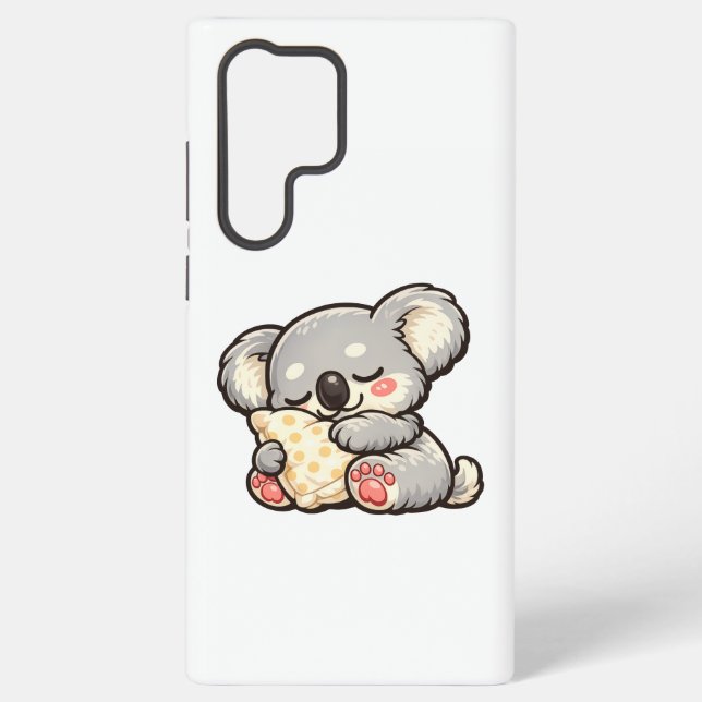 Coque Samsung Galaxy Koala Mignon Endormi avec Oreiller (Verso)