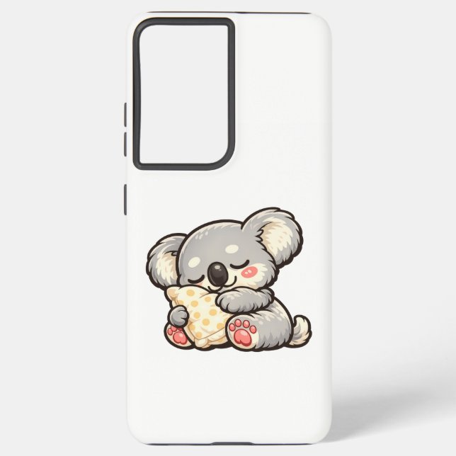 Coque Samsung Galaxy Koala Mignon Endormi avec Oreiller (Verso)