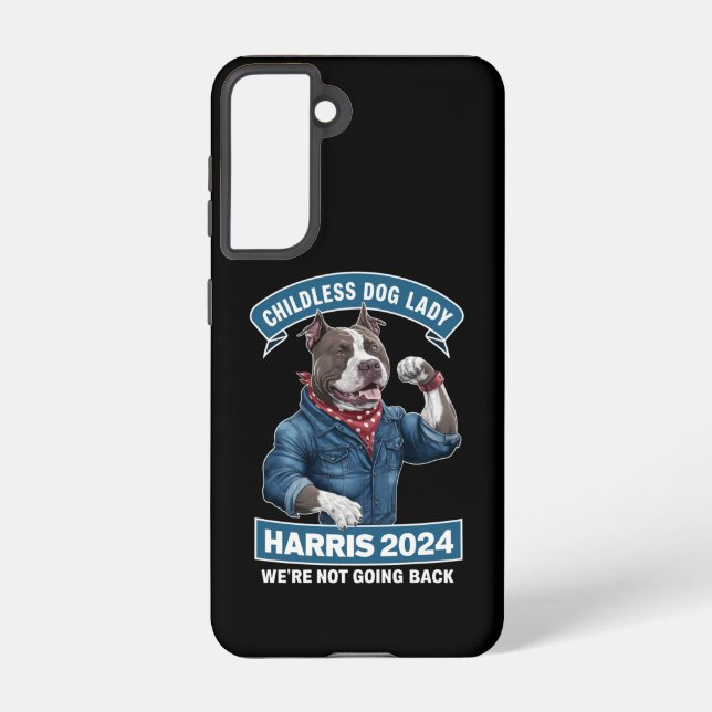 Coque Samsung Galaxy La Dame des Chiens Sans Enfants Vote Kamala Electi (Verso)