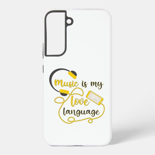 Coque Samsung Galaxy La musique est ma langue d'amour phrase romantique (Verso)