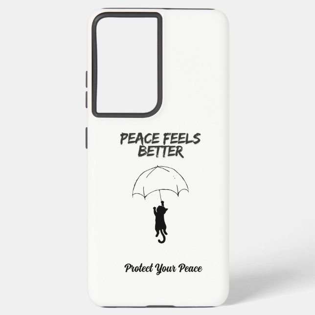 Coque Samsung Galaxy La paix, c'est mieux – Citation modifiable Chat Sa (Verso)