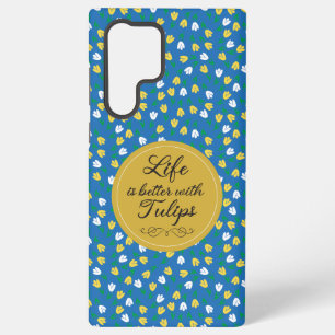 Coque Samsung Galaxy La vie est meilleure avec les tulipes - motif jaun