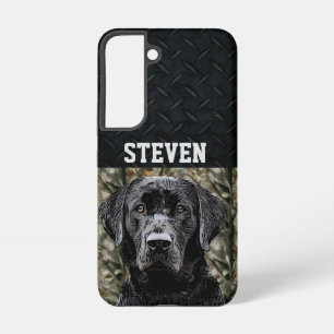 Coque Samsung Galaxy Labrador Noir Camouflage Renforcé Nom Chien Animal