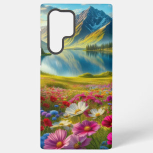 Coque Samsung Galaxy Lac de montagne printanier/fleuri coloré