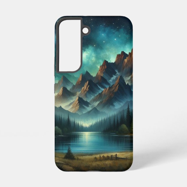 Coque Samsung Galaxy Lac Mountain/cabine sous les étoiles (Verso)