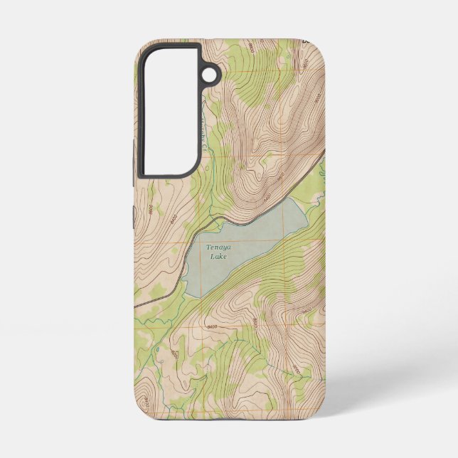 Coque Samsung Galaxy Lac Tenaya, Yosemite Carte topographique (Verso)