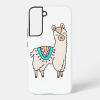 lama alpaga de dessin animé souriant et heureux