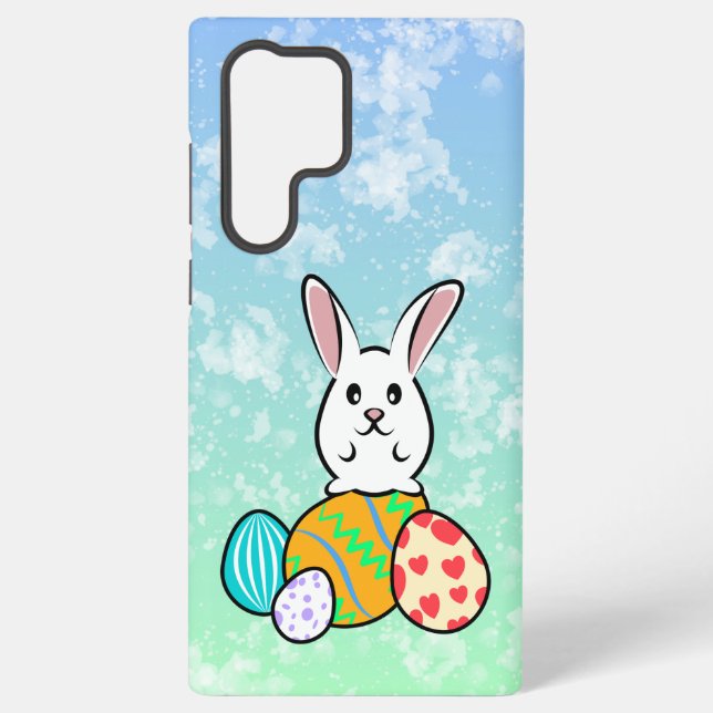 Coque Samsung Galaxy Lapin de Pâques sur les oeufs de Pâques (Verso)