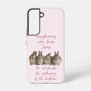 Coque Samsung Galaxy Lapins Brun Tendances Religieux Points Roses Câlin
