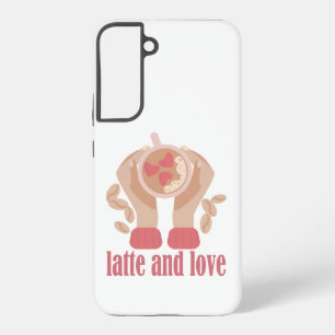 Coque Samsung Galaxy Latte et coupe d'amour, mains et citation de café