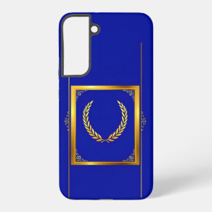 Coque Samsung Galaxy Laurier Doré Luxueux dans un Cadre Rectangulaire