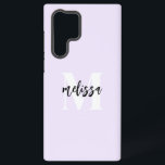 Coque Samsung Galaxy Lavande de script de pinceau Monogramme<br><div class="desc">monogramme de serif gras combiné avec calligraphie manuscrite brosse.</div>