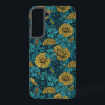 Coque Samsung Galaxy Le pré en jaune et bleu<br><div class="desc">Motif sans couture dessinée à la main avec des pandelions et des trèfles</div>