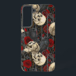 Coque Samsung Galaxy Le secret de Raven. Illustration gothique sombre e<br><div class="desc">Décor gothique peint à la main,  avec des corbeaux,  des sculptures et des roses,  sans couture motif</div>