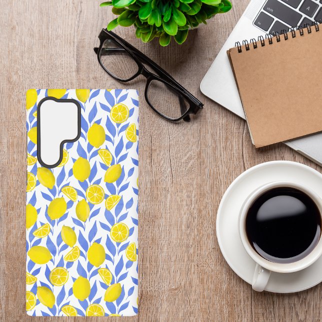 Coque Samsung Galaxy Lemons Bleu Méditerranée (Créateur téléchargé)