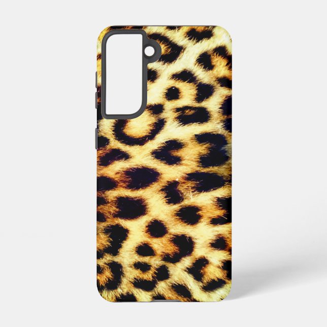 Coque Samsung Galaxy Leopard Cheetah Print Faux Fur (Verso)