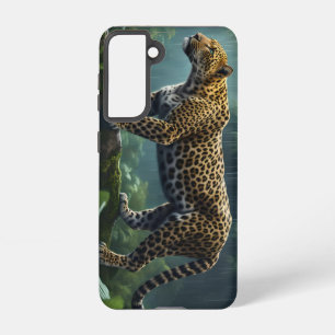 Coque Samsung Galaxy Leopard Dans Une Jungle Pluvieuse