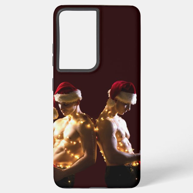 Coque Samsung Galaxy Les hommes torse nu de SlipperyJoe, Noël (Verso)