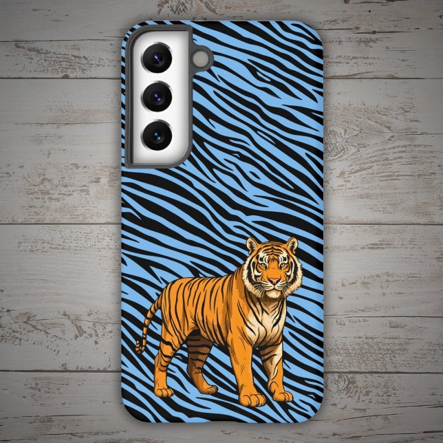 Coque Samsung Galaxy Les Tigres de Light Blue with Tiger (Créateur téléchargé)