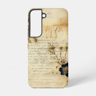 Coque Samsung Galaxy Lettre romantique du Vieux Monde sur parchemin