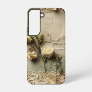 Coque Samsung Galaxy Lettre vintage d'amour parchemin avec fleurs (3)