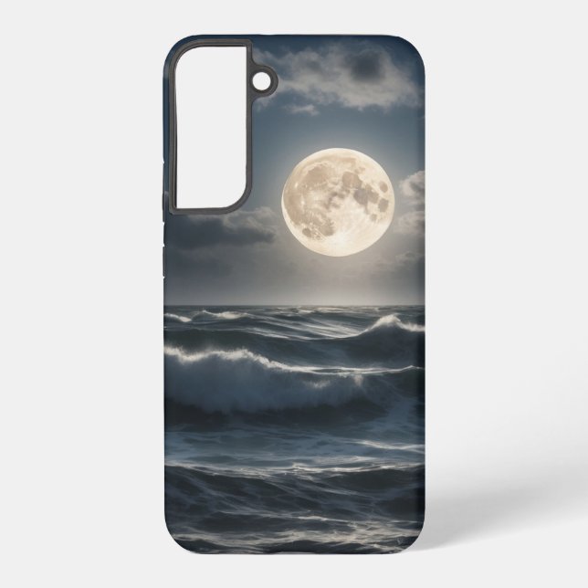 Coque Samsung Galaxy Lever de lune au-dessus de l'océan (Verso)