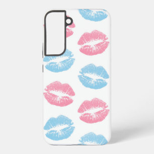 Coque Samsung Galaxy Lèvres bleues et roses Motif, Baguette à lèvres, B