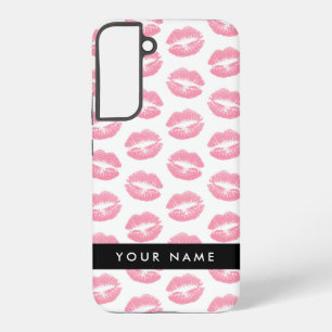 Coque Samsung Galaxy Lèvres roses, baiser, rouge à lèvres, votre nom, p