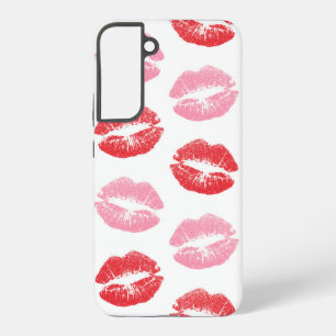 Coque Samsung Galaxy Lèvres rouges et roses, motif de lèvres, rouge à l