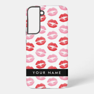 Coque Samsung Galaxy Lèvres Rouges, Lèvres Roses, Baiser, Votre Nom, Pe