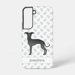 Coque Samsung Galaxy Lévrier Italien Noir Chien de Dessin Animé Mignon