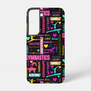Coque Samsung Galaxy Lexique de gymnastique pour filles coloré Typograp