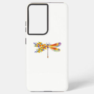 Coque Samsung Galaxy libellule de fleurs jaunes