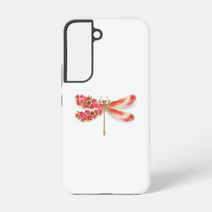 Coque Samsung Galaxy Libellule fleur avec bijoux sakura