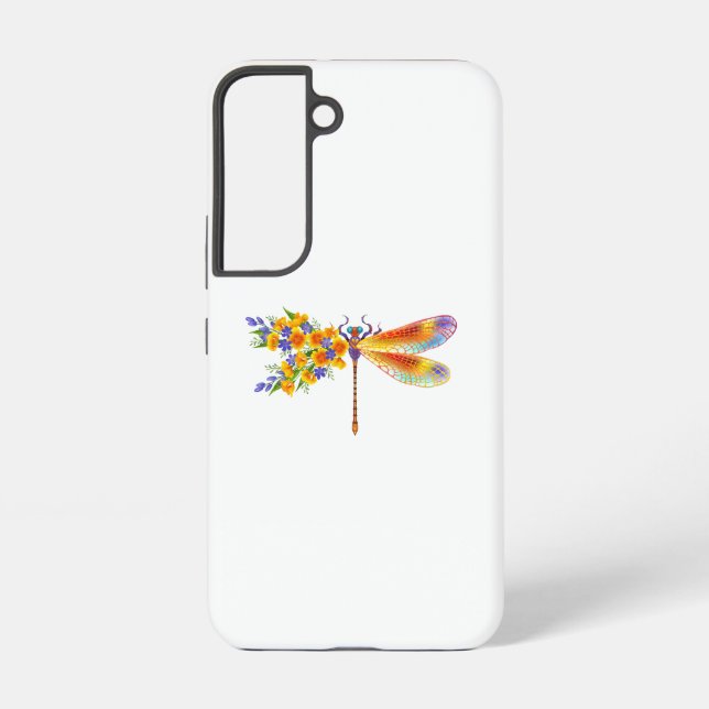 Coque Samsung Galaxy Libellule Fleur Jaune (Verso)