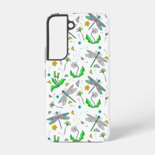 Coque Samsung Galaxy Libellules fantaisistes et pissenlits dessinés à l