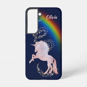 Coque Samsung Galaxy Licorne Arc-en-ciel Étoiles Étincellent