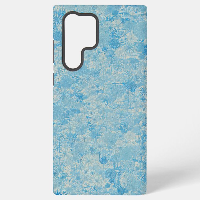 Coque Samsung Galaxy Light Blue Floral Field Phone Case (Verso)