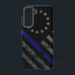 Coque Samsung Galaxy Ligne bleue Vintage Betsy Ross Drapeau américain<br><div class="desc">Montrez votre soutien à nos premiers répondeurs ! Police,  Fire And Secourt,  EMT Disponible !</div>