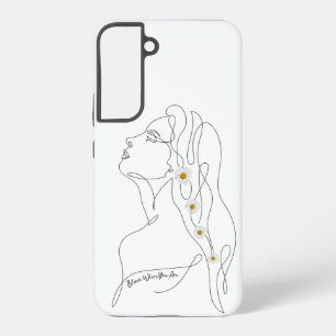 Coque Samsung Galaxy Ligne Dessin artistique de la femme - Fleur où vou