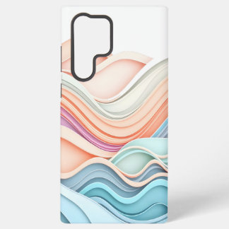 Coque Samsung Galaxy Lignes ondulées abstraites 3D pastel doux