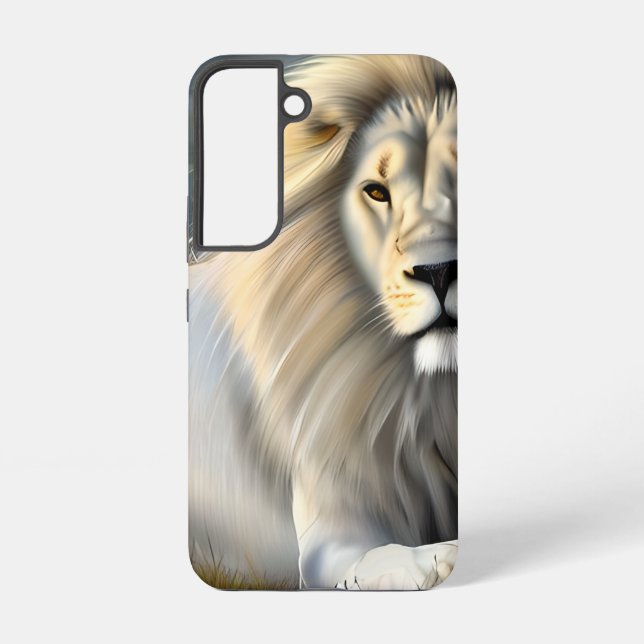Coque Samsung Galaxy Lion blanc majestueux éthéré (Verso)