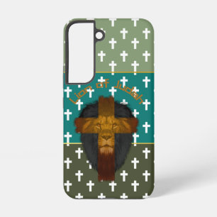 Coque Samsung Galaxy Lion de Juda moderne olive turquoise vert