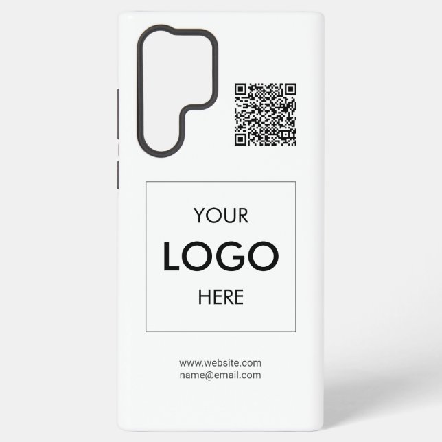 Coque Samsung Galaxy Logo Code QR Blanc Professionnel (Verso)