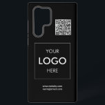 Coque Samsung Galaxy Logo Code QR noir<br><div class="desc">Votre logo et code QR</div>