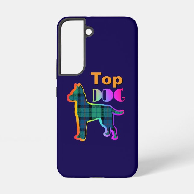 Coque Samsung Galaxy Logo du chien de dessus Dk Blue (Verso)